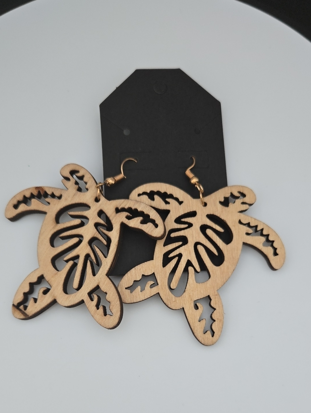 WOOD TURTLE EARRINGS